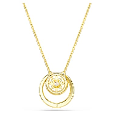 Přívěsek Hyperbola, Kulatý výbrus, Bílá, Pokoveno ve zlatém odstínu - Swarovski, 5738248