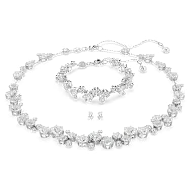 Constella set, Mixed cuts, White, Rhodium plated - Swarovski, 5738285