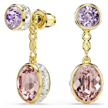 Chroma drop earrings, Mixed cuts, Multicolored, Gold-tone plated - Swarovski, 5738478