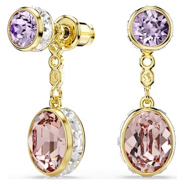 Chroma Hängande örhängen, Blandade slipningar, Flerfärgade, 18K guldfinish - Swarovski, 5738478