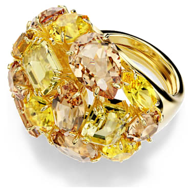 Bague cocktail Gema, Tailles variées, Jaune, Placage de ton or - Swarovski, 5739823