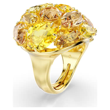 Bague cocktail Gema, Tailles variées, Jaune, Placage de ton or - Swarovski, 5739823