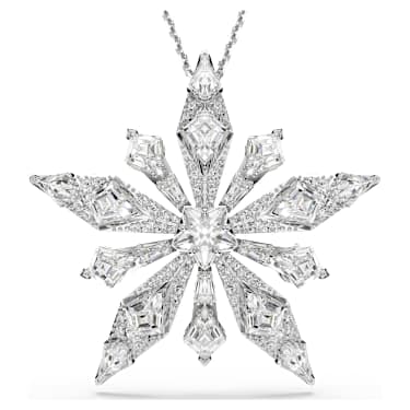 Idyllia pendant, Star, White, Rhodium plated - Swarovski, 5740116