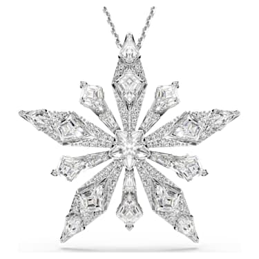 Idyllia pendant, Star, White, Rhodium plated - Swarovski, 5740116