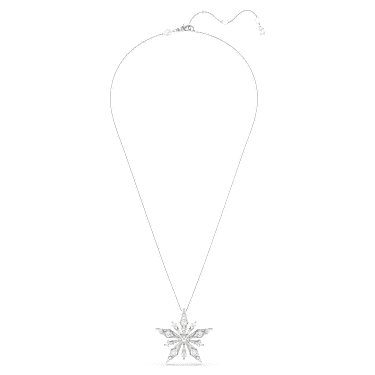 Pandantiv Idyllia, Stea, Alb, Placat cu rodiu - Swarovski, 5740116