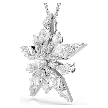 Idyllia pendant, Star, White, Rhodium plated - Swarovski, 5740116