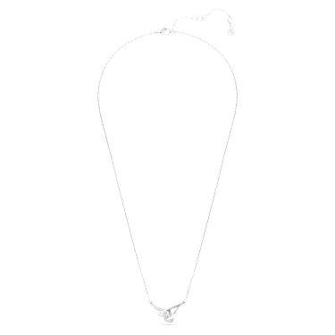 Swarovski Classica Kolye, Yuvarlak kesim, İç içe geçmiş, Beyaz, Som gümüş - Swarovski, 5740343