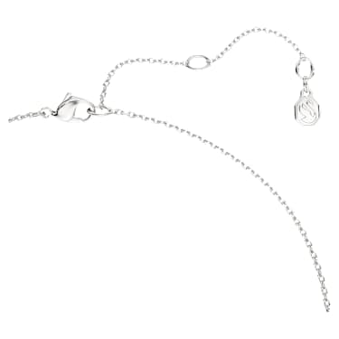 Swarovski Classica Kolye, Yuvarlak kesim, İç içe geçmiş, Beyaz, Som gümüş - Swarovski, 5740343