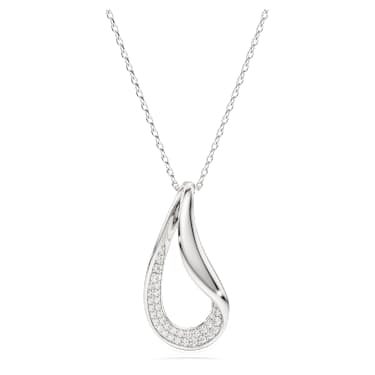 Wisiorek Swarovski Classica, Szlif okrągły, Długi, Biały, Srebro próby 925 - Swarovski, 5740344