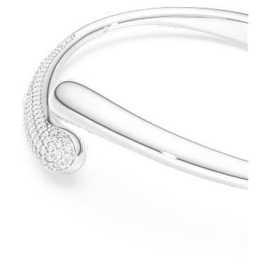 Bransoletka typu bangle Swarovski Classica, Przepleciona, Szlif okrągły, Biała, Srebro próby 925 - Swarovski, 5740346