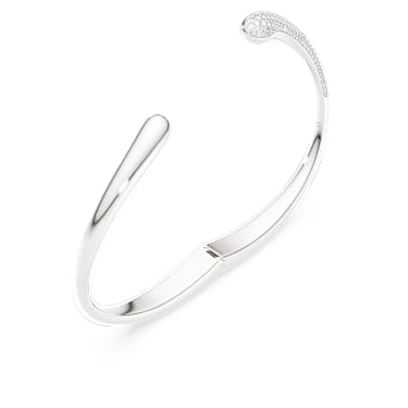 Bransoletka typu bangle Swarovski Classica, Przepleciona, Szlif okrągły, Biała, Srebro próby 925 - Swarovski, 5740346