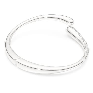 Swarovski Classica bangle, Intertwining, Round cut, White, Sterling silver - Swarovski, 5740346