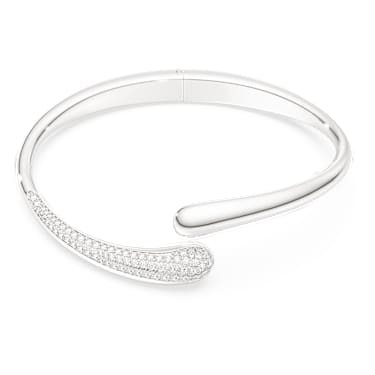 Swarovski Classica バングル, 交差, ラウンドカット, ホワイト