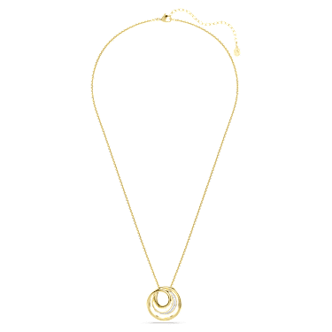 Hyperbola 项链, 圆形切割, 白色, 金色饰面 - Swarovski, 5740410