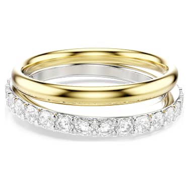 Bague cocktail Hyperbola, Taille ronde, Blanche, Finition mix de métal - Swarovski, 5740414