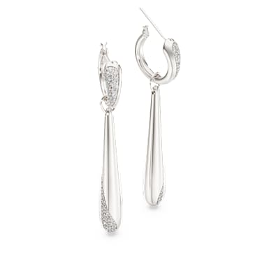 Pendants d’oreilles avec anneaux Swarovski Classica, Taille ronde, Blancs, Argent 925 - Swarovski, 5740455