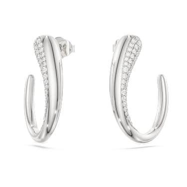 Swarovski Classica Kreolen, Rundschliff, Weiß, Sterlingsilber - Swarovski, 5740456
