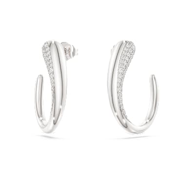 Swarovski Classica ringoorbellen, Ronde slijpvorm, Wit, Sterling zilver - Swarovski, 5740456