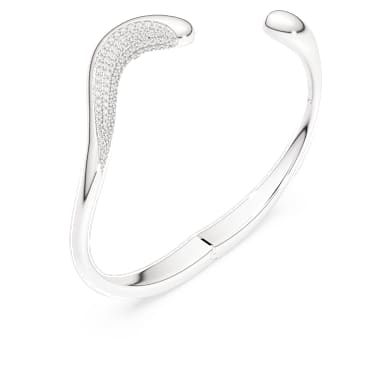 Bransoletka typu bangle Swarovski Classica, Otwarta, Szlif okrągły, Biała, Srebro próby 925 - Swarovski, 5740462