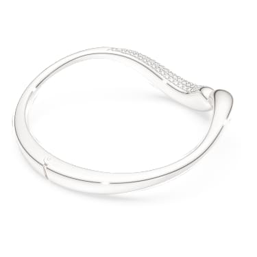 Brățară fixă Swarovski Classica, Deschisă, Tăietură rotundă, Albă, Argint sterling - Swarovski, 5740462