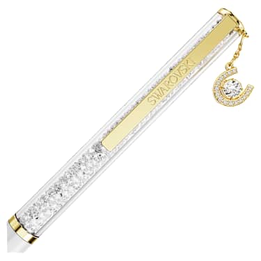 Crystalline balpen, Hoefijzer, Wit, Wit gelakt, goudkleurige toplaag - Swarovski, 5740699