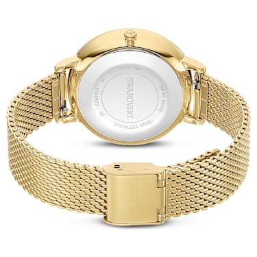 Clarica watch, Swiss Made, Metal bracelet, Gold tone, Gold-tone finish - Swarovski, 5740823