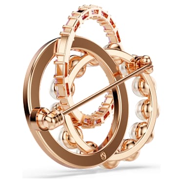 Connexus brooch, Crystal pearl, Mixed cuts, Pink, Rose gold-tone plated - Swarovski, 5741330