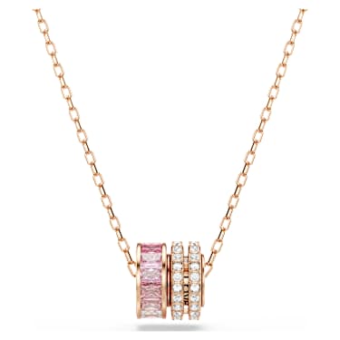 Connexus 链坠, 混合切割, 粉红色, 镀玫瑰金色调 - Swarovski, 5741332