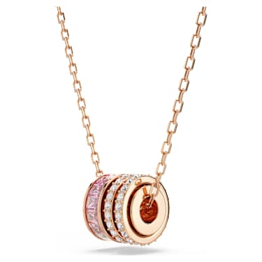 Connexus pendant, Mixed cuts, Pink, Rose gold-tone plated - Swarovski, 5741332