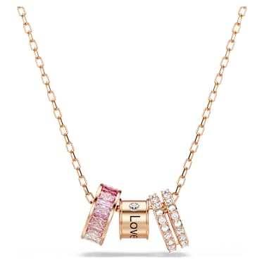 Connexus 鏈墜, 混合式切割, 粉紅色, 鍍金（玫瑰金色飾面） - Swarovski, 5741332