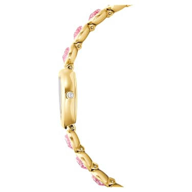 Idyllia Heart Saat, Kristal bileklik, Pembe, Altın rengi yüzey - Swarovski, 5741519