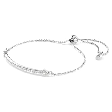 Bransoletka Idyllia, Szlify różnorodne, Strzała, Biała, Powłoka z rodu - Swarovski, 5741523