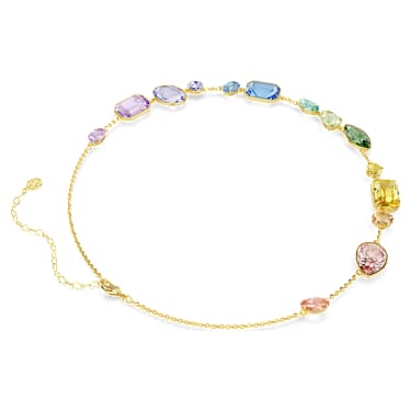 Gema necklace, Mixed cuts, Multicoloured, Gold-tone plated - Swarovski, 5741584