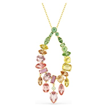 Gema medál, Vegyes metszés, Többszínű, 18 kt-os aranybevonat - Swarovski, 5741589