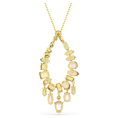 Gema Kolye, Karışık kesimler, Çok renkli, 18k altın rengi yüzey - Swarovski, 5741589