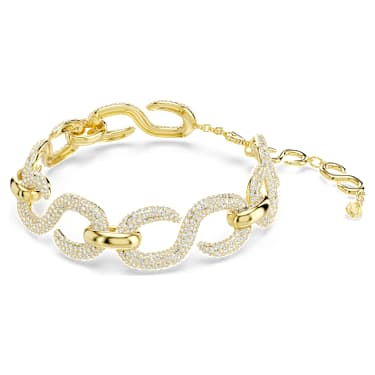 Ras-de-cou Dextera, Taille ronde, Blanc, Placage de ton or - Swarovski, 5741788