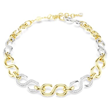 Dextera 項鏈, 圓形切割，鏈條, 白色, 多種金屬潤飾 - Swarovski, 5741795