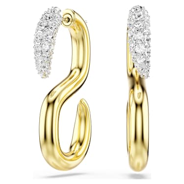 Dextera ピアス, ラウンドカット, ホワイト, ミックスメタル仕上げ - Swarovski, 5741796