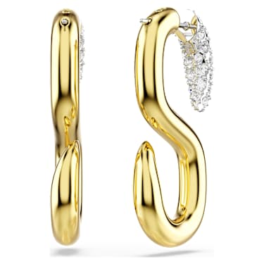 Suknjice za uhane Dextera, Okrogli rez, Beli, Prevleka iz mešanih kovin - Swarovski, 5741796