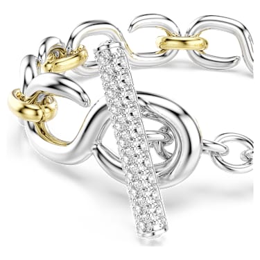 Dextera bracelet, Round cut, T-bar, White, Mixed metal finish - Swarovski, 5741798