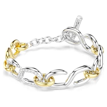 Dextera Armband, Rundschliff, T-Verschluss, Weiß, Metallmix - Swarovski, 5741798