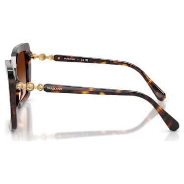 Sunglasses, Square shape, SK6049, Brown - Swarovski, 5741967