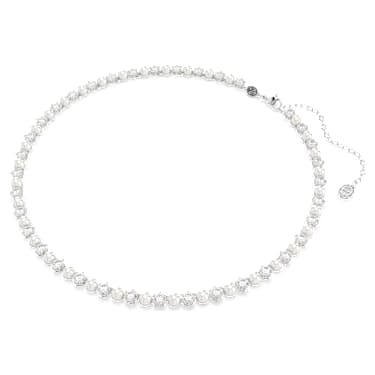 Komplet Matrix, Kristalni biser, Okrogli rez, Bela, Prevleka iz rodija - Swarovski, 5742040