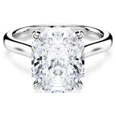 Anillo solitario Eternity, Diamantes creados en laboratorio (peso total de 3,88 quilates), Forma octagonal, Oro blanco de 18 quilates - Swarovski, 5742194