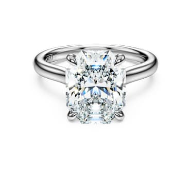 Anel solitário Eternity, Diamantes criados em laboratório 3.88 ct tw, Modelo octagonal, Ouro branco de 18 quilates - Swarovski, 5742196