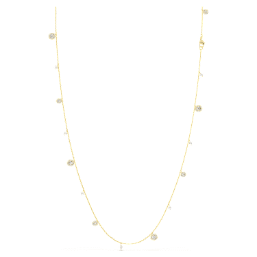 Una Angelic สร้อยคอยาวแบบstrandage, มุกคริสตัล, เจียระไนทรงกลม, สีขาว, เคลือบโทนสีทอง - Swarovski, 5742380