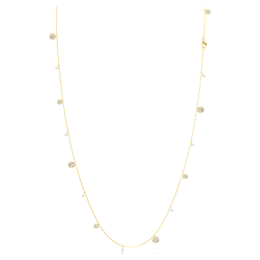 Una Angelic lange Halskette, Kristallperle, Rundschliff, Weiß, Goldlegierungsschicht - Swarovski, 5742380