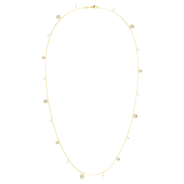 Una Angelic lange ketting, Crystal Pearl, Ronde slijpvorm, Wit, Goudkleurige toplaag - Swarovski, 5742380