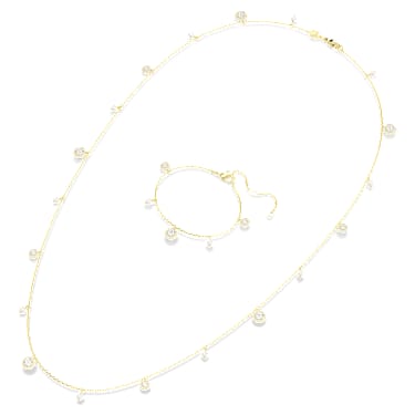 Za zapenjanje Una Angelic, Kristalni biser, Okrogli rez, Bel, PVD zlatega odtenka - Swarovski, 5742380