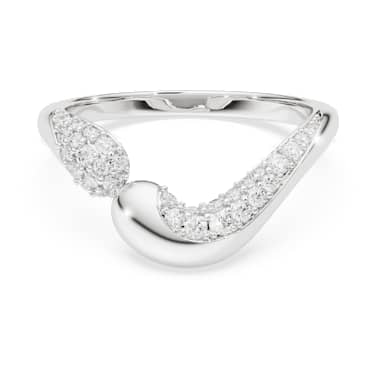 Swarovski Classica open ring, Round cut, White, Sterling silver - Swarovski, 5742583